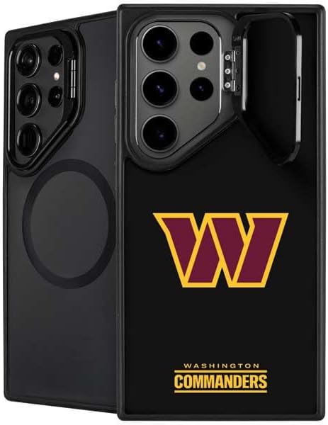 Skinit Kickstand Phone Case Compatible with Galaxy S24 Ultra - Officially Licensed NFL Washington Commanders Black Background Design