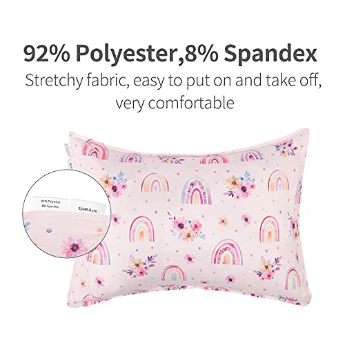 Image of ALVABABY Toddler Pillowcases Stretchy Soft Fit 13 inchx 18 inch or 12 inchx16 inch Kids Pillow Cover Envelope 2 Pack for Girl Boy Travel
