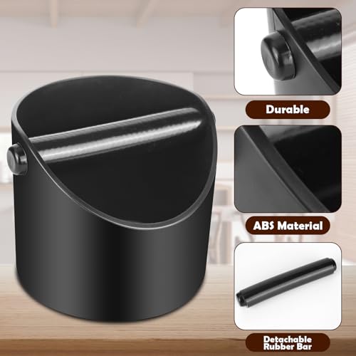 Miniatura 3 de Knock Box Recipiente Para Posos De Café Para Portafiltros, Con Alfombrilla De Silicona, Cepillo De Limpieza Y Barra De Golpeo Extraíble, Accesorio Para Cocina Y Cafetería