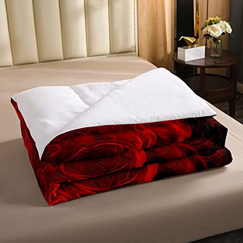Feelyou Skull Comforter Full Size For Boys Men Bedroom Decor 3D Skeleton Bones Print Bedding Set Adults Teens Personalized Gothic Style Skull Comforter Set Soft Black Red Comforter With 2 Pillow Case #TOP2