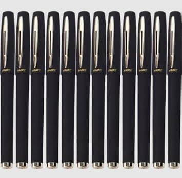 BaoKe Gel Ink Pens Rollerball Pens 0.5mm Medium Line, Box of 12 Pack, PC1828A (Black)
