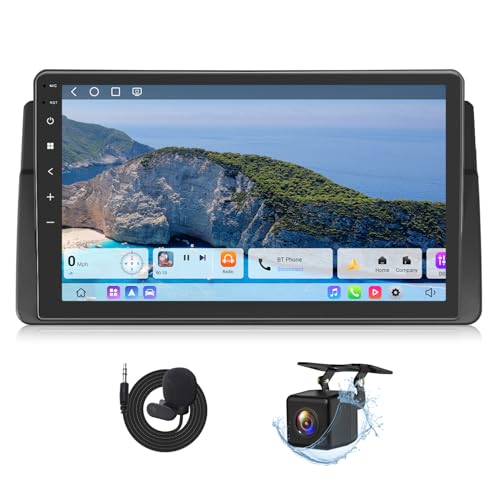 Eonon 9 inch Double-Din Car Stereo Compatible with BMW E46,Android 13 6+64GB 4G LTE CarPlay Android Auto WiFi GPS Bluetooth DSP MirrorLink Support DAB+ OBDII Backup Camera Car Radio Stereo E46X6S