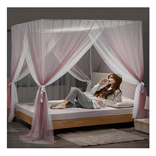Moustiquaire de lit rose pour décorer une chambre double - 2
