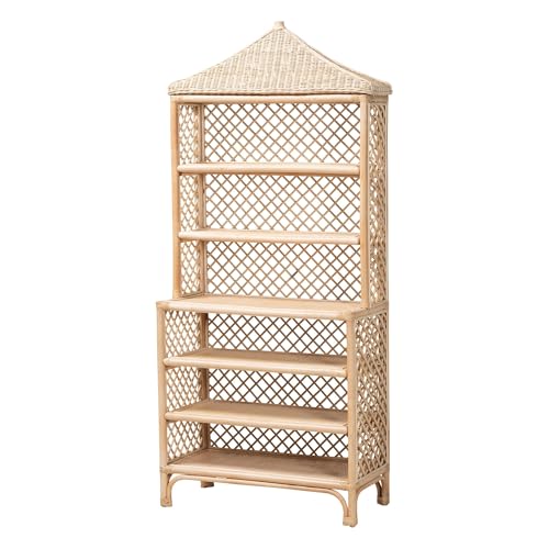 Bali & pari Adonis Natural Rattan Display Shelf - Freestanding