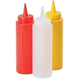 Royal Industries Squeeze Bottles, 8 Oz, Red