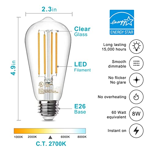 Tjoy ST19WW2700-6 Edison Light Bulbs 60W Equivalent thumb #1