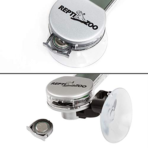 Repti Zoo Reptile Thermometer Hygrometer With Suction Cup, Digital Thermometer Hygrometer For Reptile Rearing Box Terrarium Tank Bearded Dragon, Temperature & Humidity Gauge Fahrenheit (℉) #TOP3