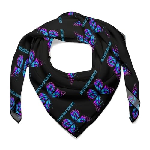 Suicide Prevention Awareness Scarf For Women Silk Head Scarf Square Hair Scarves Shawls Hair Wraps Bandana Neckerchief Decor for Adult 27 * 27 Inches