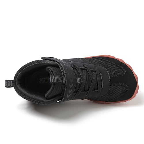 Image of KUBUA Kids High Top Barefoot Shoes Boys Girls Minimalist Zero Drop Sneakers | Wide Toe Box, Padded Collar for Ankle Support, Non-Slip, Hiking, Tennis, Walking, School, Wrestling, Gym, Little Kid, Big Kid