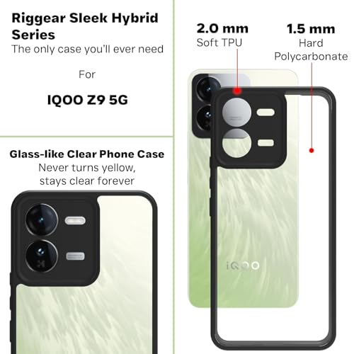 Image of Transparent Hard Back Cover case Mobile Cover for IQOO Z9 5G - Transparent Grip Case /Shockproof Corners with Camera Protection