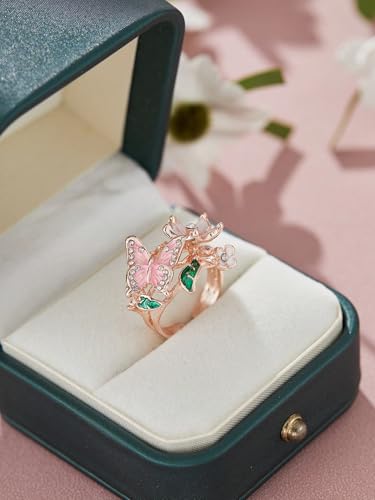 Elegant Zirconia Flower Ring Jewelry Open Ring For Women Wedding Party Valentine's Day Gift Mother's Day Gift4