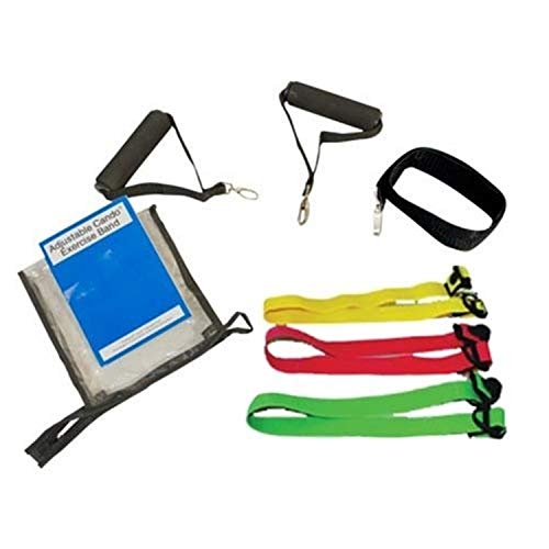 CanDo 10-3232 Adjustable Exercise 3 Band Kit, Red/Green/Blue