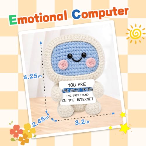 Image of Hoedia Positive Crochet Desktop Computer, Funny Unique Love Gifts