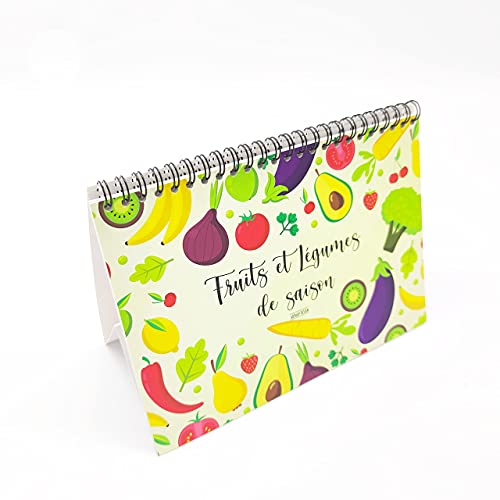 Fruits et Légumes de saison | Calendrier perpétuel à suivre au fil des mois | Livre de cuisine chaque année | Format 21 x 15 cm (A5) | Idée cadeau