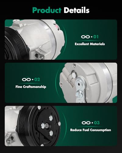 Image of SCITOO AC Compressor for Buick for LeSabre 3.8L 1996-2005 | Fast Cooling, Ultra Low Noise (≤72 dB) Air Conditioner Compressor for Summer, with Clutch, 1520194 1520195 1520453 1521697