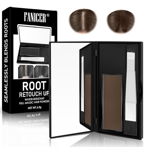 Retoca Raíces de Polvos Minerales de Aspecto, Retocador de raíces en polvo, Corrector para las raíces del cabello, Corrector capilar para cubrir canas Tinte de pelo que, 6.5g (Marrón Medio)