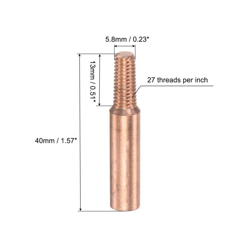 Tool parts NPT 1/16 Threaded Electrode - Red Copper for EDM Spark Without Flushing Hole