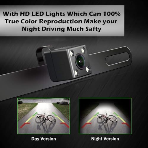 Image of Backup HD Camera Rear Front View License Plate Night Vision Waterproof Compatible with Kenwood Car Radio DDX26BT DDX340BT DDX376BT DDX396 DMX125BT DMX907S DMX7705S DMX7706S DNX6990HD
