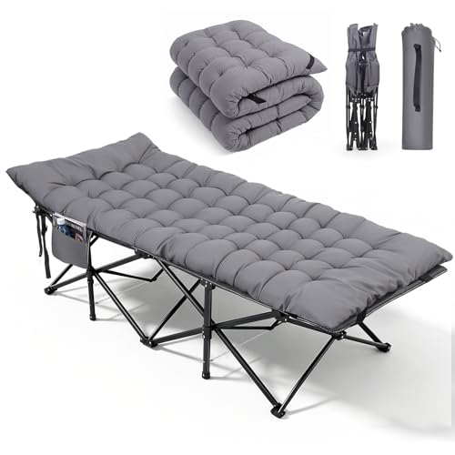 Sekey Feldbett Klappbar XXL, 190 x 71 x 35 cm überbreit, Campingbett inkl. Matratze, verstärkte Stahlrohre und hochwertiges Oxford-Gewebe – ideal als Gästebett für Garten und Camping