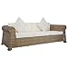 MOONAIRY Sofa 3-osobowa z poduszką, sofa podłogowa, do salonu, pokoju młodzieżowego, naturalnego rattanu