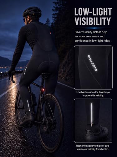 Image of qualidyne Men's Cycling Bike Bib Long Pants Cycling Tights with 3D Breathable Pad, Excellent Performance & Better Fit