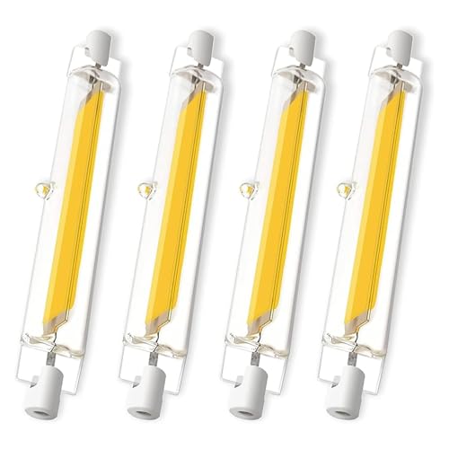Homesally Lampadine LED 118mm Lampadina LED Dimmerabile, LED R7S 118mm 30W Equivalente a Una Lampadina Alogena da 118mm 300W, Senza Sfarfallio, 3000LM, CA 220-240V,Natural White 4pcs,118mm 30W