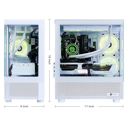 Image of NINGMEI Gaming PC Desktop, AMD Ryzen 7 7800X3D 8 core 4.2GHz(up to 5.0GHz), AMD Radeon RX 9070 XT 16GB, 32GB DDR5 RAM 6000MHz, 2TB NVME SSD, 850W Gold PSU, Windows 11 Home 64-bit, White