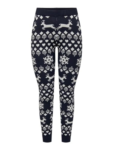 ONLY Snowflake MW Pant legging tricoté femme pantalon maille hiver