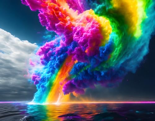 Affiches sur toile nuages colorés 58 x 90 cm SERENDIPITP cadre non inclus