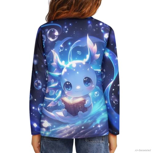 Image of Renewold Boys Girls Tees Kids T-Shirt Long Sleeve Crewneck T Shirts Casual Athletic Tops Clothing for Home School Travel