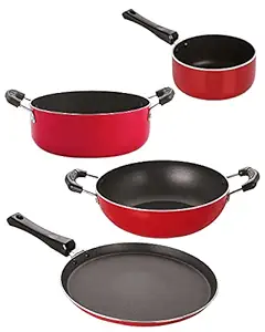 Nirlon nonstick Aluminium Utensils Set of 4 Pieces for Kitchen (FT11_KD12_SP(B)_CS24)