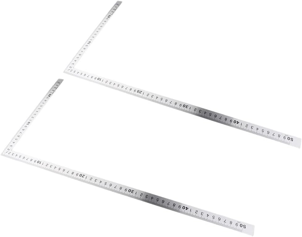 CALANDIS™ 2 Pieces L-Square Stainless Steel Measure Ruler Engineer Carpenter Woodwork | Measuring Tapes & Rulers | Measuring & Layout Tools | Tools