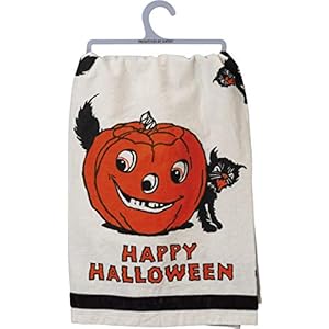 Primitives by Kathy Retro-Inspired Halloween Dish Towel, 28 x 28-Inch, Happy Halloween Primitives by Kathy Retro Inspired Halloween Dish Towel 28 x 28 Inch Happy Halloween