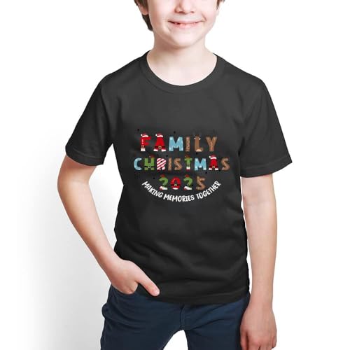 Image of Merry Christmas Family Shirts Plus Size Tops Couple Outfit Tee Parent-Child Short Sleeves Christmas Top