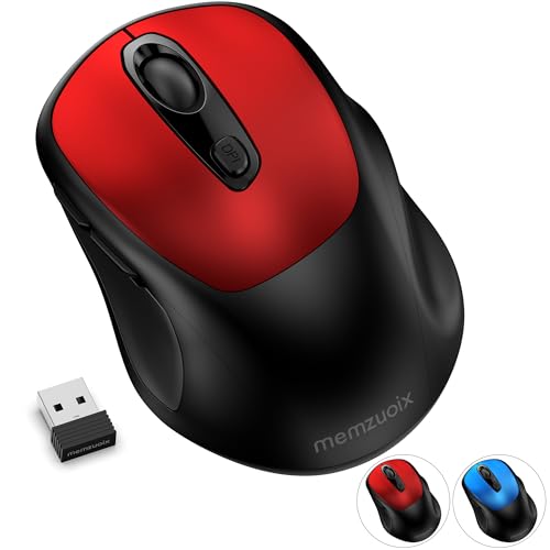 memzuoix Wireless Mouse, 2.4GHz Nano Receiver, 3 DPI Levels (800/1200/1600),