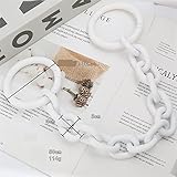 LYKD Handtaschen-Kettenriemen, mattiert, Handtaschenkette, dekorative Dicke Kette, breiter Schulterriemen, Kurze Taschenkette (Color : 50cmWhite) (Color : 50cmwhite)