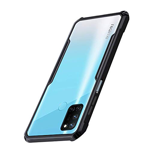 Image of A rtistque Clear Back Cover Case for Realme 7i / C17 Hybrid Transparent Shockproof Armor - Black
