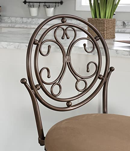 Powell Company Big And Tall Scroll Circle Back Powell Counter Stool, Height, Bronze/Beige #TOP4