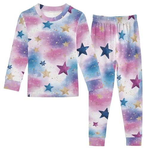 UMIRIKO Color Star Tie Dye Pajamas Sets 2 Pieces Pjs Sleepwear Clothes Long Sleeve Lounge Set 3T 202b8334
