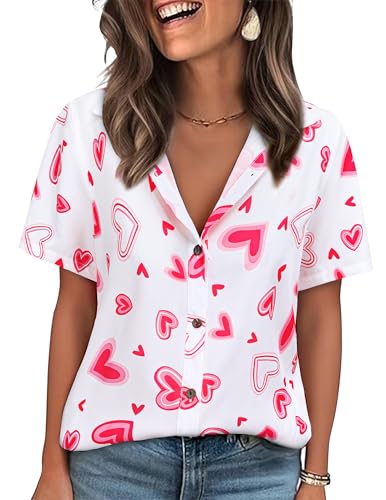 LILYCHIC Valentines Shirts for Women Heart Button...
