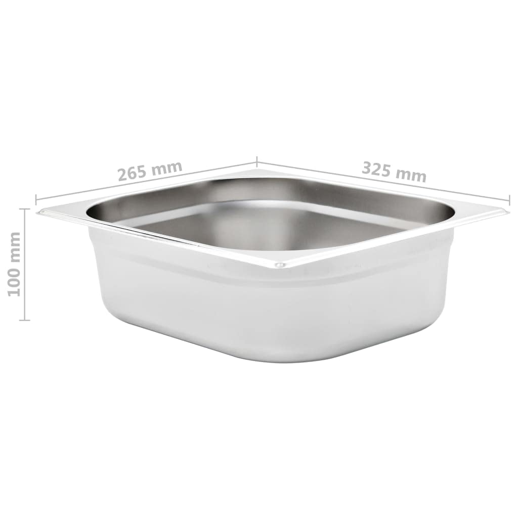 Contenitori Gastronorm 4 pz GN 1/2 100 mm in Acciaio Inox-50888