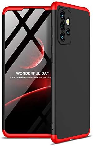 Asdsinforu Galaxy A72 5G Case Ultra Thin 3 in 1 360 Degree Full Body Case Premium Slim Shockproof Hard PC Plastic Anti-Scratch Bumper Cover for Samsung Galaxy A72 4G 3 in 1 Black Red AD