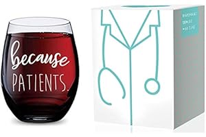GSM Brands Stemless Wine Glass For Nurses and Doctors Because Patients Wine Tumbler