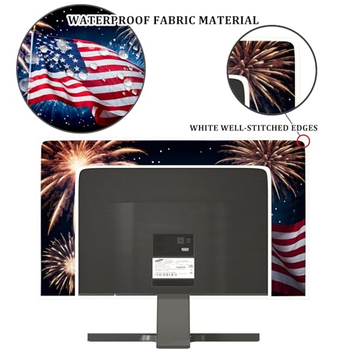 Image of The Old Glory Waterproof 80 Inch Anti-Static Dust Proof LCD /LED /HD The Stars and The Stripes Dust Proof Television Covers Independence Day TV Accessories for 40 to 42 Inch TV