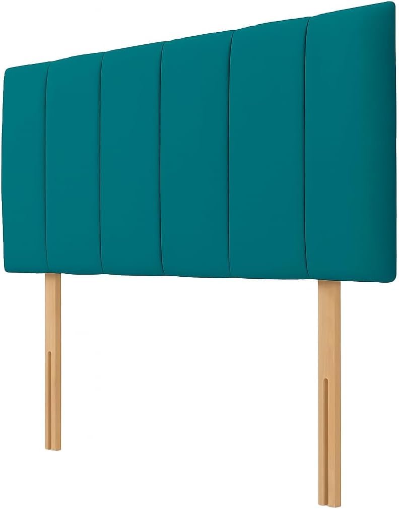 HO Velvet Upholstered Headboard for Divan Beds – 20-Inch Lined, Extra Padded Plush Headboard with Struts – Luxury Bedroom Furniture, Teal, 5ft King