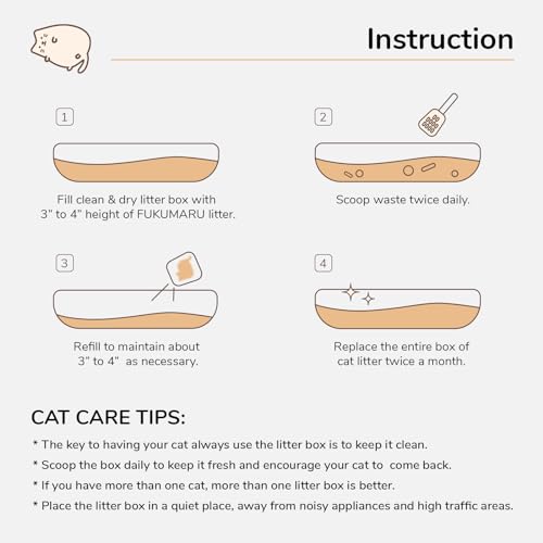Fukumaru CL03-3 Tofu Cat Litter Natural Unscented, Dust Free Cat Litter, Flushable Cat Litter Quick Clumping thumb #7