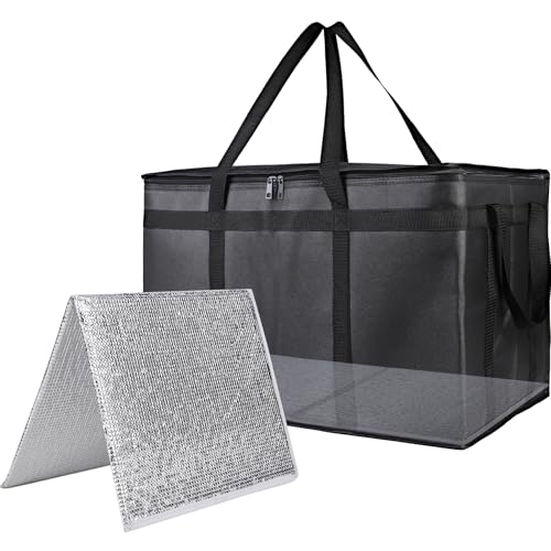 Bodaon 1PK Thermal Insulated Food Delivery Bag with Hard Bottom - 3X-Large Catering Cooler Bag for Hot and...