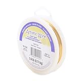Artistic Wire Silver Plated Gold 18 Gauge 1/4lb Spool 49 Feet Round Wire