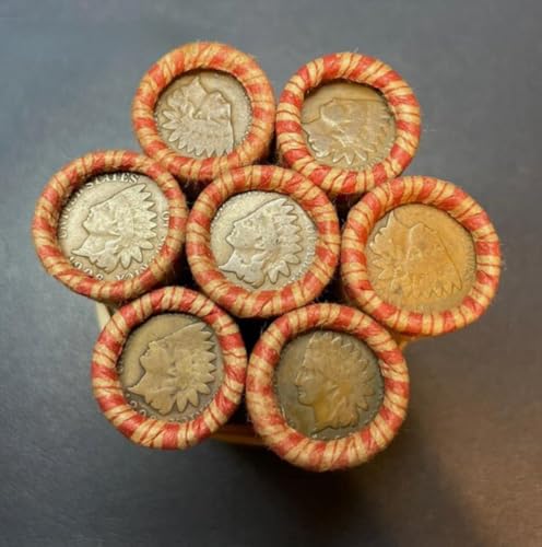 1 Crimped (Sealed) Roll 1909-1958 Wheat Pennies with Indian Head Ender! 50 Coins Average to Good Condition Search for Errors uncirculated Possible!