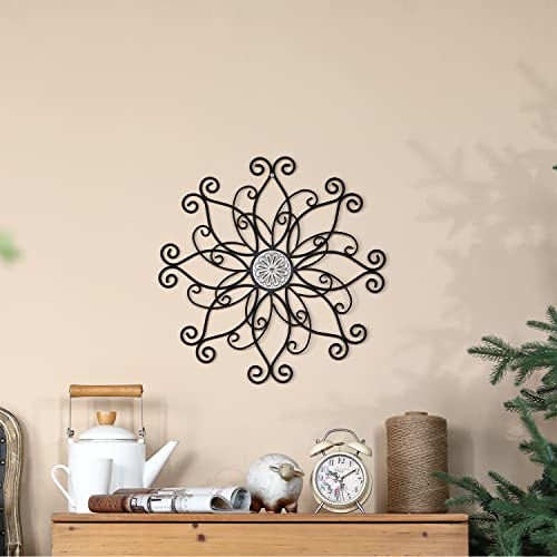 Yilifebes Metal Floral Wall Decor, 18"X18"Metal Flower Scroll Wall Art, Iron Wall Flowers Decoration Iron Floral Sculpture For Living Room Bedroom Bathroomoutdoor Garden thumb #6